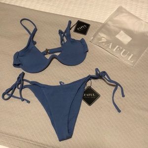 ZAFUL SILK BLUE BIKINI - SIZE 4
